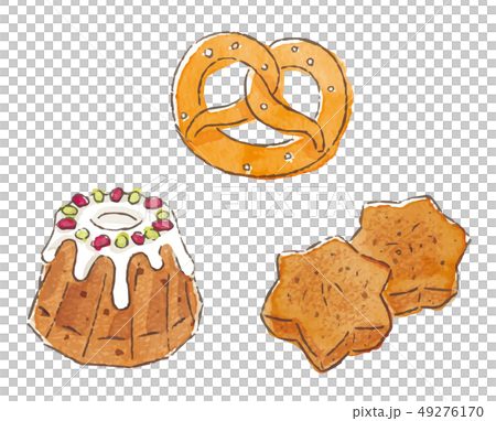 ヨーロッパの焼き菓子 のイラスト素材