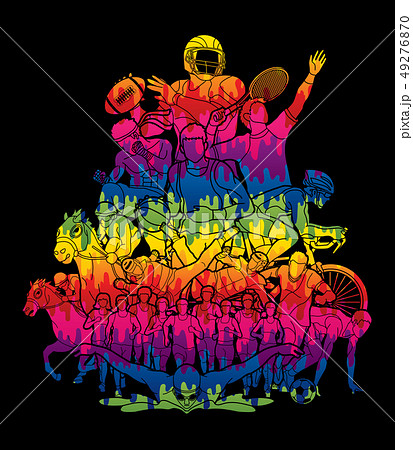 Sport Players, Different sports Sport mix vector Sport Players, Different sports Sport mix vector 49276870