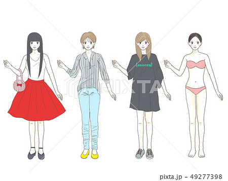 きせかえコーディネート ベタ塗 きせかえコーディネート ベタ塗 49277398