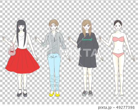 きせかえコーディネート ベタ塗 きせかえコーディネート ベタ塗 49277398