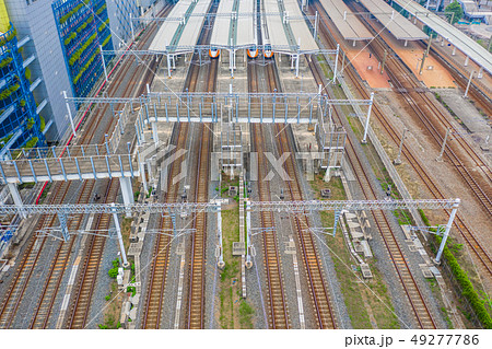 THSR Kaohsiung Station with train passing. 49277786