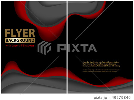 Modern Flyer Paper Cut Style Design with Layers Modern Flyer Paper Cut Style Design with Layers 49279846