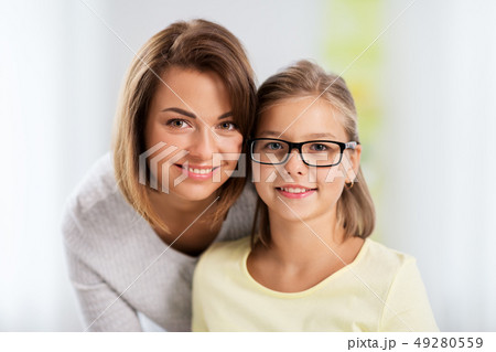 portrait of happy mother and daughter 49280559