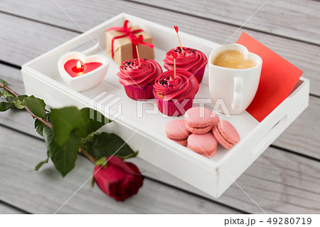 close up of red sweets for valentines day 49280719