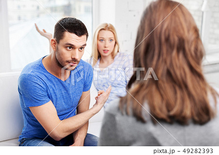 couple with problem at family psychologist office couple with problem at family psychologist office 49282393
