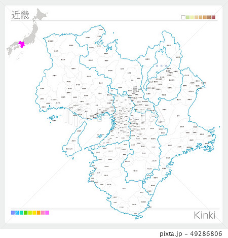 近畿の地図・Kinki（白地図風） 49286806