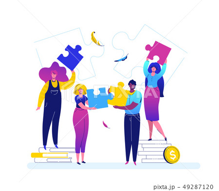 Teambuilding - modern flat design style colorful illustration Teambuilding - modern flat design style colorful illustration 49287120