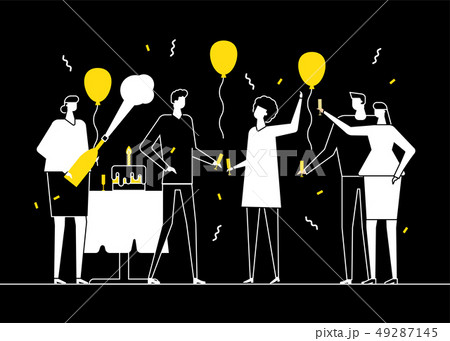 Happy birthday party - flat design style illustration 49287145