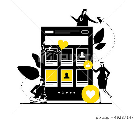 Dating app - flat design style vector illustration 49287147