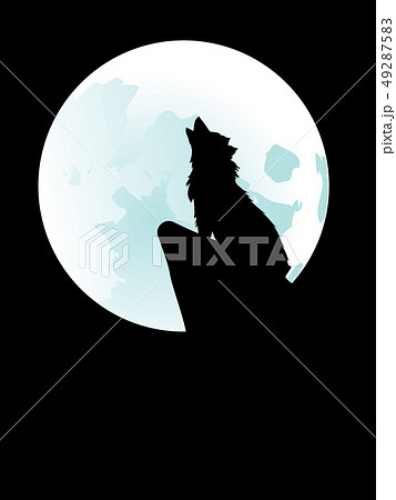 Wolf Howling at the Moon 49287583