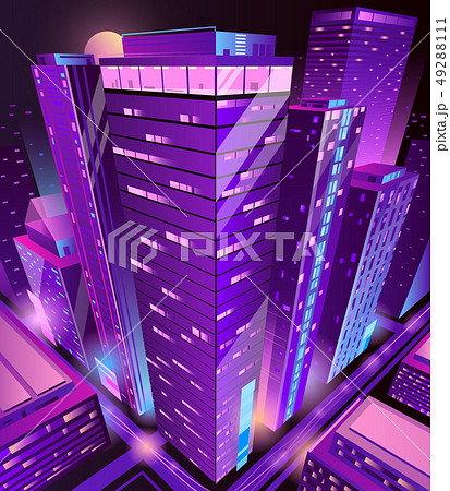 Modern Skyscrapers Buildings Isometric Vectorのイラスト素材 49288111 Pixta