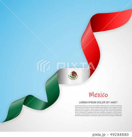 Vector banner in white and blue colors and waving ribbon with flag of Mexico. Template for poster Vector banner in white and blue colors and waving ribbon with flag of Mexico. Template for poster 49288880