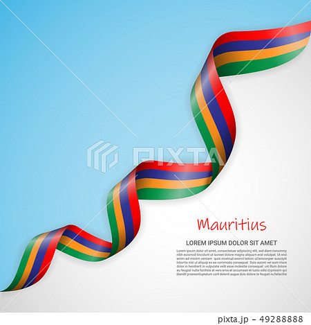 Vector banner in white and blue colors and waving ribbon with flag of Mauritius. Template for poster Vector banner in white and blue colors and waving ribbon with flag of Mauritius. Template for poster 49288888