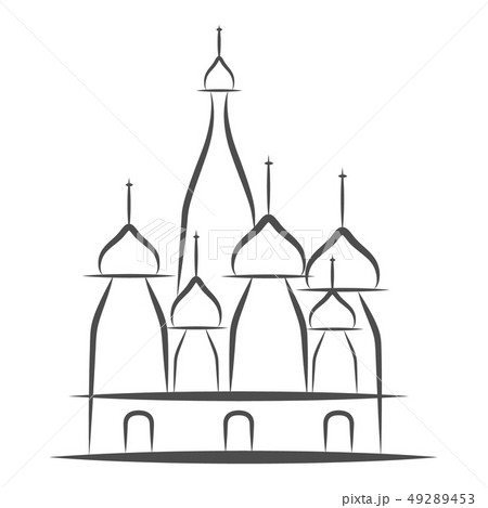 St Basil s Cathedral, Red Square, Moscow, Russia. Vector illustration, 49289453