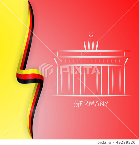Germany flag wave and Brandenburg Gate, Brandenburger Tor Germany flag wave and Brandenburg Gate, Brandenburger Tor 49289520