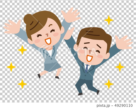 Businessman Business Woman Rejoice Businessman Business Woman Rejoice 49290110