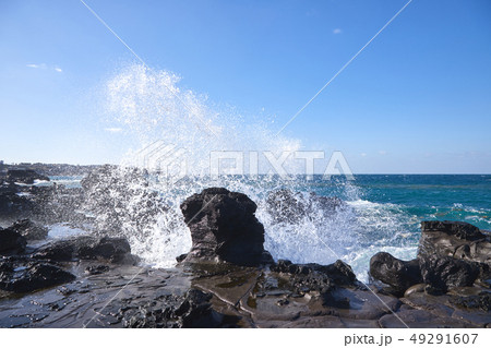 波 済州島 花崗岩 49291607