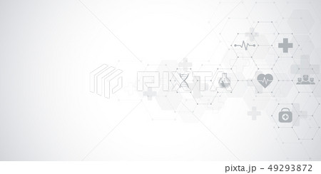 Abstract medical background with flat icons and symbols. Concepts and ideas for healthcare 49293872