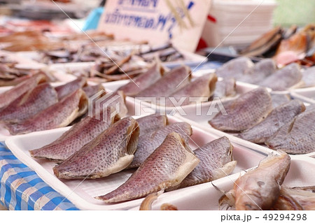 Dried fish at the market Dried fish at the market 49294298
