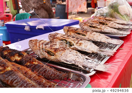 Fish grilled salt at street food 49294636