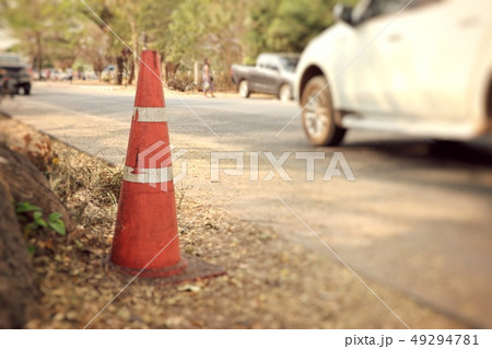 traffic cone on road traffic cone on road 49294781