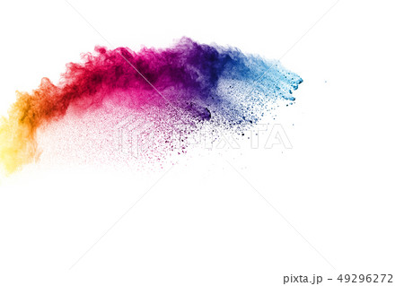 Colorful powder explosion on white background. Colorful powder explosion on white background. 49296272