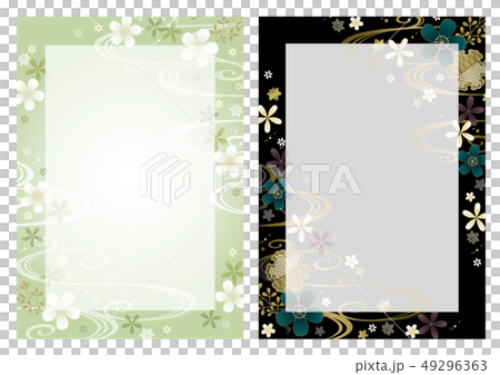 Two chic frames with Japanese patterns 49296363