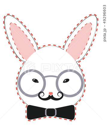Rabbit Head with Glasses 49296603