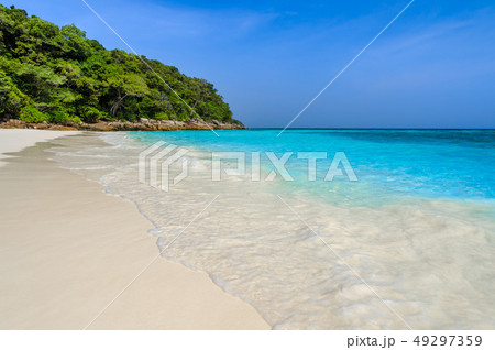 Tropical white sand beach and turquoise clear 49297359