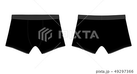Technical sketch black boxer shorts man underwear. 49297366