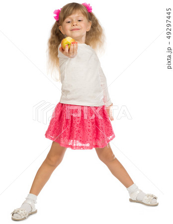 Little funny girl isolated Little funny girl isolated 49297445