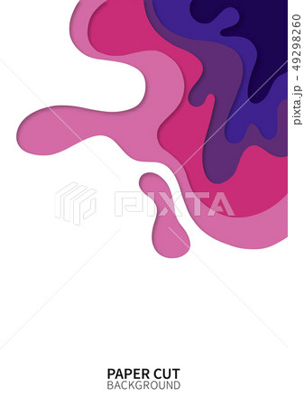 Paper cut background. Vertical banner with 3D wavy shapes layers. Abstract realistic paper design 49298260