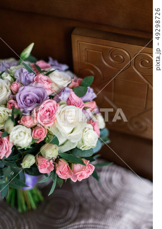 Very beautiful fresh wedding bouquet of flowers. Very beautiful fresh wedding bouquet of flowers. 49298726