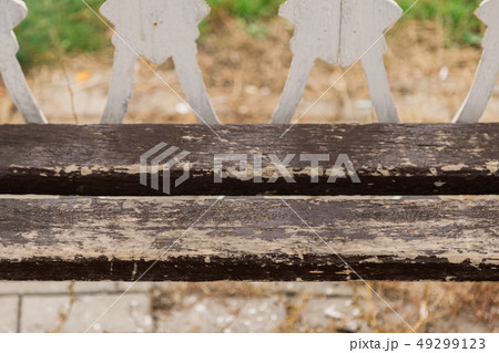Brown wood strips from park bench. Wooden boards Brown wood strips from park bench. Wooden boards 49299123