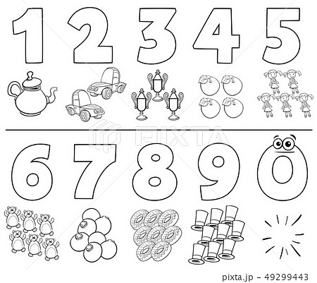 cartoon numbers set coloring book cartoon numbers set coloring book 49299443