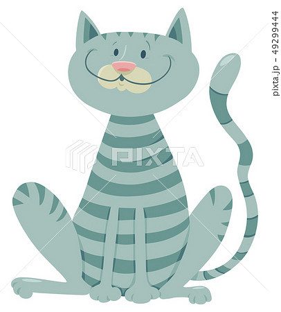 happy tabby cat cartoon animal character happy tabby cat cartoon animal character 49299444