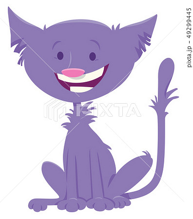 happy purple cat cartoon animal character happy purple cat cartoon animal character 49299445