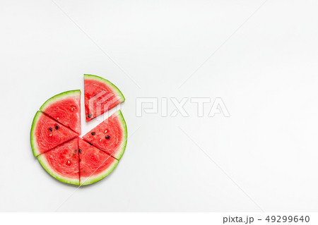 Fresh watermelon slices on white background Fresh watermelon slices on white background 49299640