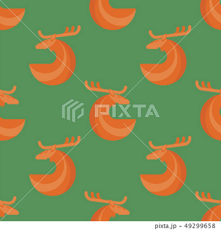 Stylized Red Deer Seamless Pattern 49299658