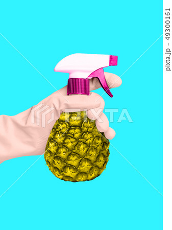 An alternative cleaning. Modern design. Contemporary art collage. 49300161