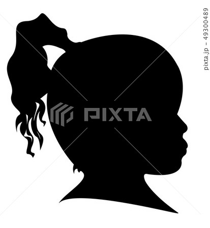 a girl head silhouette vector 49300489