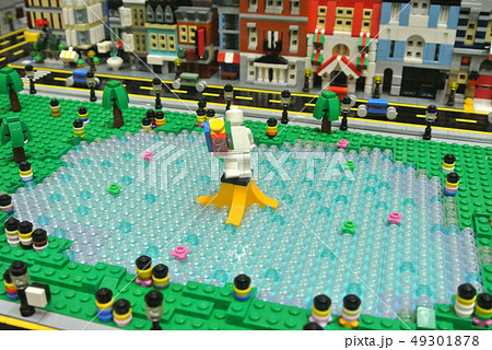 Small town models are made of small plastic block Small town models are made of small plastic block 49301878