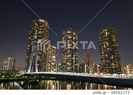 豊洲・東雲方面の夜景と辰巳桜橋 豊洲・東雲方面の夜景と辰巳桜橋 49302175