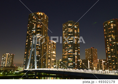 豊洲・東雲方面の夜景と辰巳桜橋 豊洲・東雲方面の夜景と辰巳桜橋 49302179