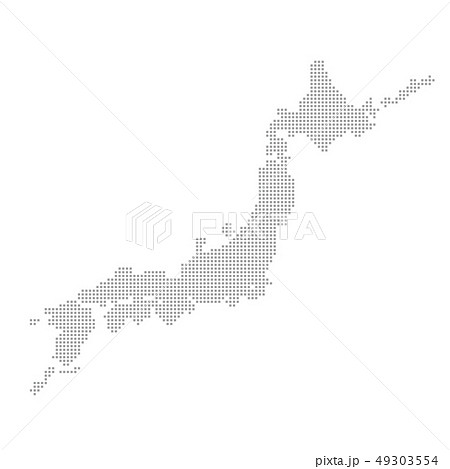 日本地図 日本 イラスト ベクター グレーのイラスト素材