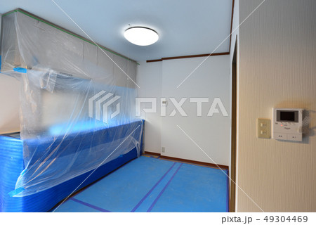 キッチン　リフォーム　完了時の養生風景 49304469