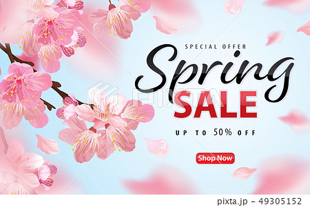 Spring sale with blooming sakura flowers. Spring sale with blooming sakura flowers. 49305152