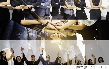Team work concept with group of businessman and Team work concept with group of businessman and 49308105