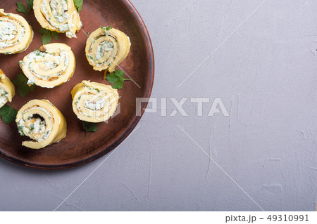 Homemade Eggs omelet rolls 49310991