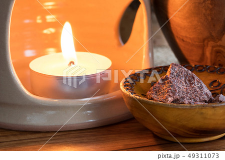 Croton lechleri (sangre de drago) resin on a table 49311073